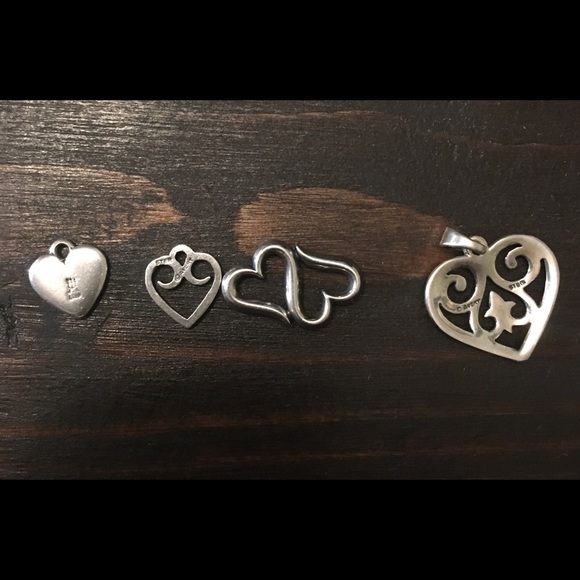James Avery lot of 4 heart charms - Picture 2 of 5